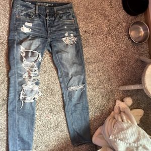 Blue ripped jeans